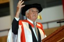 The Honourable Robert J Hawke gave the occasional address at a Faculty of Arts graduation ceremony today. (3.4MB) Photo: Effy Alexakis.