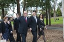 Vice-Chancellor Professor Bruce Dowton escorts the Prime Minister of Croatia, Mr Zoran Milanović, and his wife Mrs Sanja Musić Milanović across campus.
Credit: Effy Alexakis