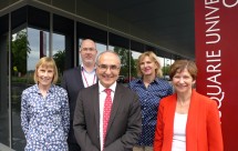 Cross-campus collaboration - Mary Simons, Dr Andrew Davidson, Professor John Boyages, Karen Saupin and Christine Yates