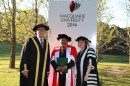 Vice-Chancellor Professor S Bruce Dowton, Mr (Uncle) Ronald Heron (Doctor of Letters), and Deputy Chancellor Elizabeth Crouch