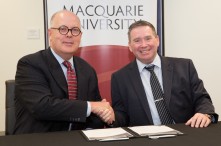 Vice-Chancellor Professor S. Bruce Dowton with City of Ryde Mayor, Clr Bill Pickering.