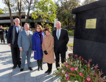 Vice-Chancellor Professor S Bruce Dowton, Chancellor The Hon Michael Egan AO, Deputy Chancellor Elizabeth Crouch, Mrs Hurley, and the Governor of New South Wales, His Excellency General The Honourable David Hurley AC DSC (Ret'd) Credit: Paul Wright