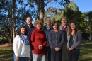 Macquarie researchers Michelle Leishman, Lesley Hughes and Leigh Staas (front row) with Western Sydney University consortium members Nisha Rakhesh, Ian Anderson and David Thompson (left to right)