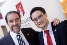 Professor Gilles Guillemin (L) and Dr Edwin Lim (R). Photo credit: Carmen Lee, Macquarie University