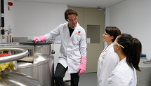 Samuel Johnson OAM from Love Your Sister at the Macquarie Unviersity Biobank with Professor Helen Rizos and Carina Lauter.