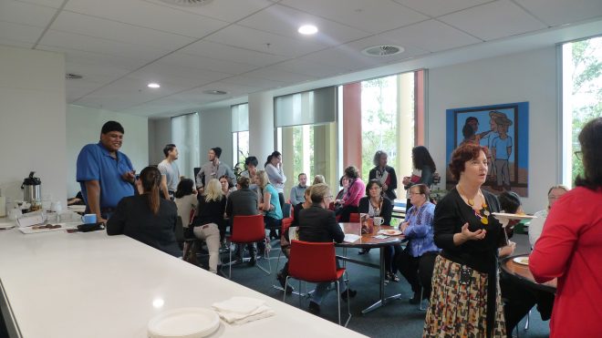 Morning tea in the library 