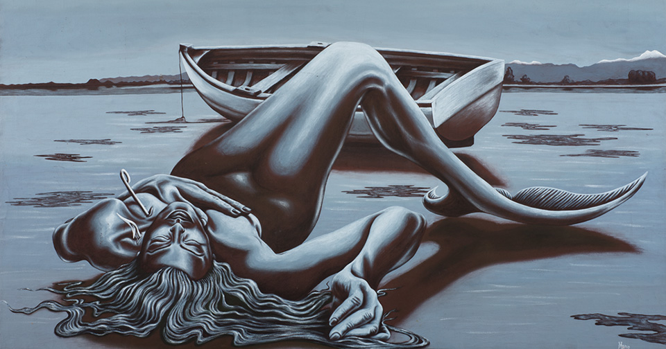 Mermaid exhibition artworks, Mauro Anselmo Olivos Castillo and indigenous work