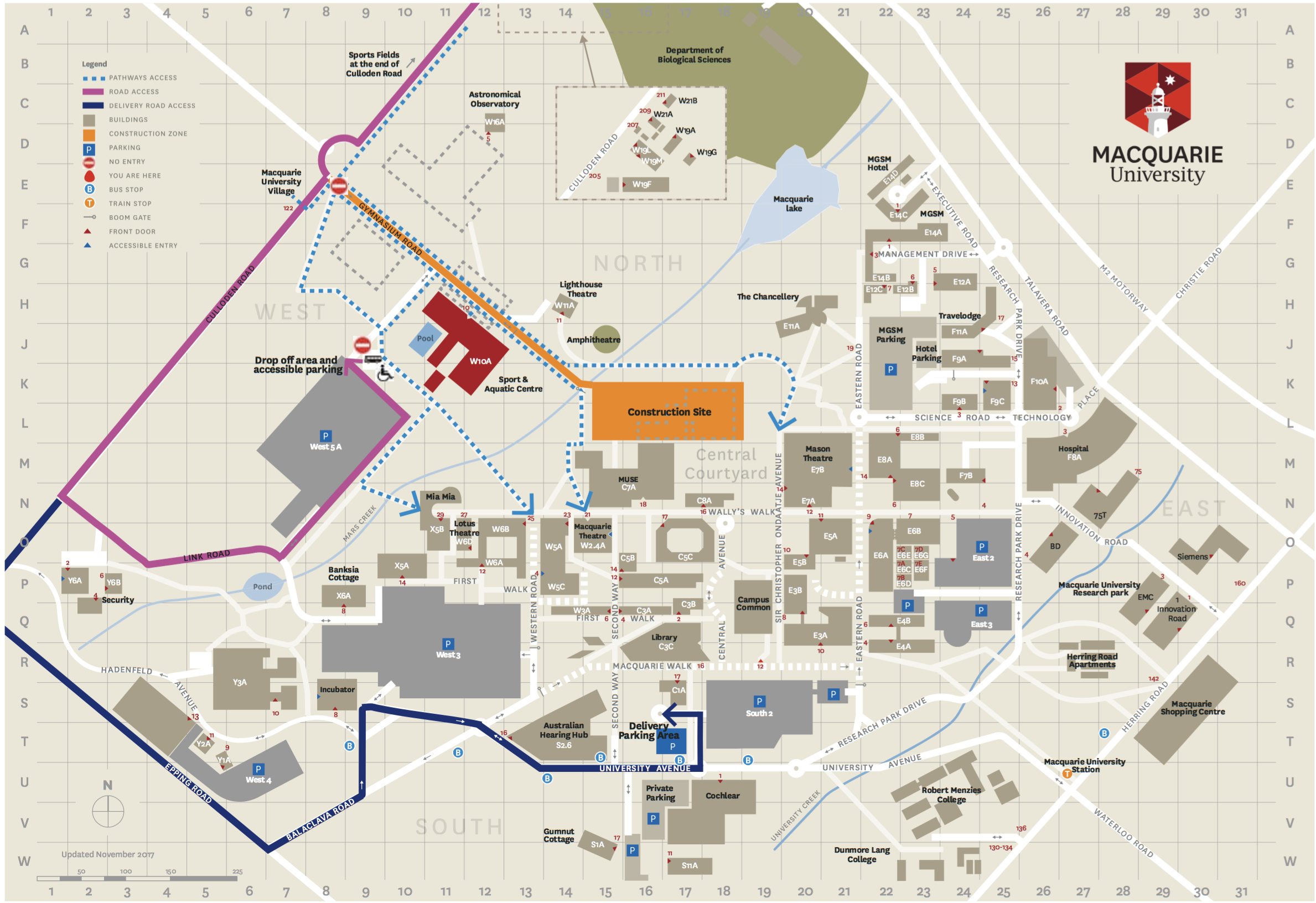 Planned works impacting Gymnasium Road North 3 and West 6 car