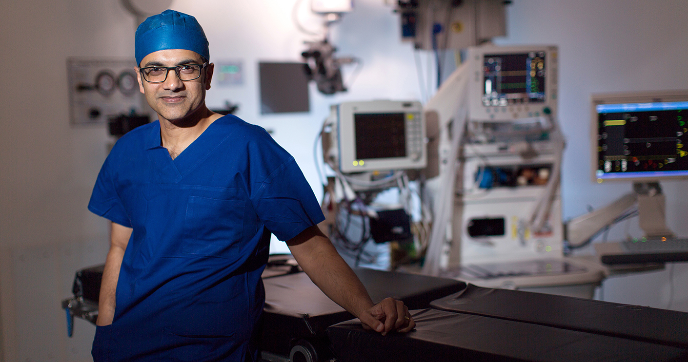 Dr Anand Deva in the operating theater at Macquarie University Hospital